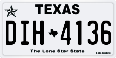 TX license plate DIH4136