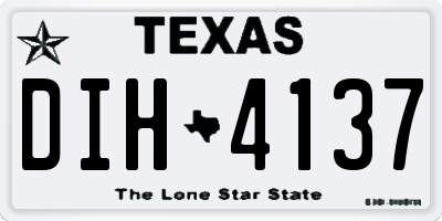 TX license plate DIH4137