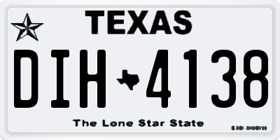 TX license plate DIH4138