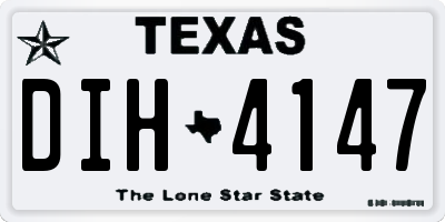TX license plate DIH4147