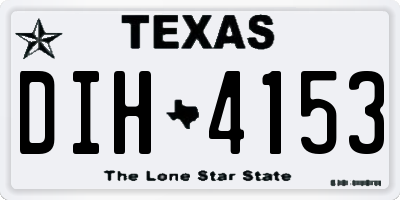 TX license plate DIH4153