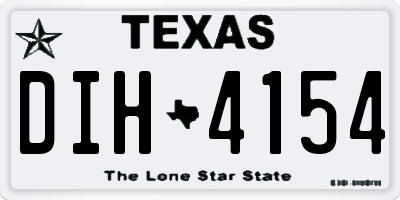 TX license plate DIH4154