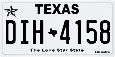 TX license plate DIH4158