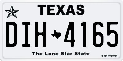 TX license plate DIH4165