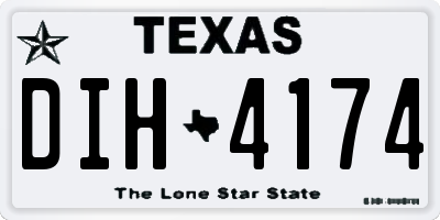 TX license plate DIH4174