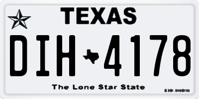TX license plate DIH4178