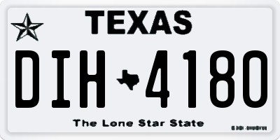 TX license plate DIH4180