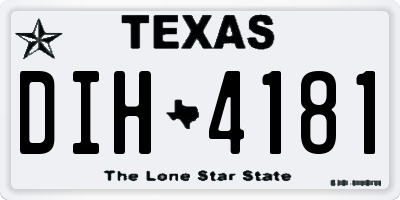 TX license plate DIH4181