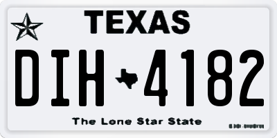TX license plate DIH4182
