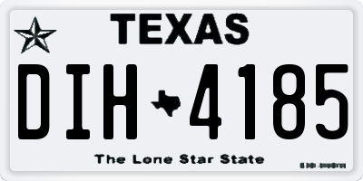 TX license plate DIH4185
