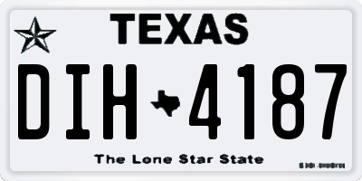 TX license plate DIH4187