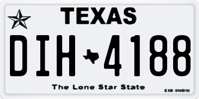 TX license plate DIH4188