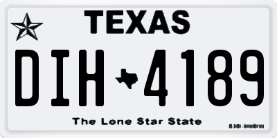 TX license plate DIH4189