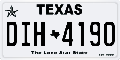 TX license plate DIH4190
