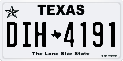 TX license plate DIH4191