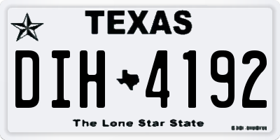 TX license plate DIH4192