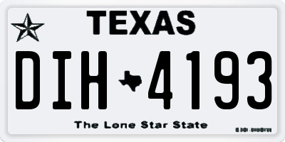 TX license plate DIH4193