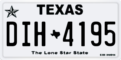 TX license plate DIH4195