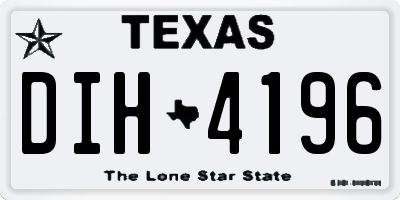 TX license plate DIH4196
