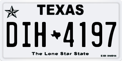 TX license plate DIH4197