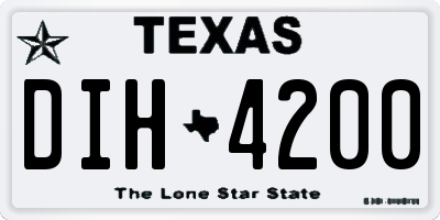 TX license plate DIH4200