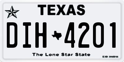 TX license plate DIH4201