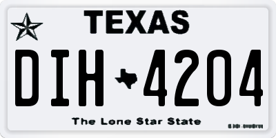 TX license plate DIH4204