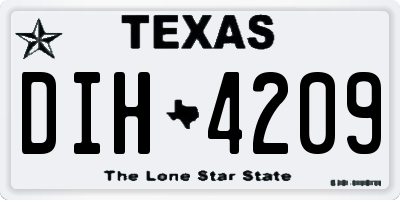 TX license plate DIH4209