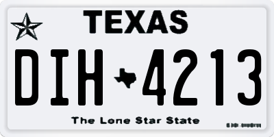 TX license plate DIH4213