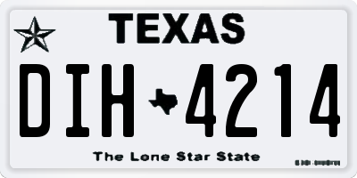 TX license plate DIH4214