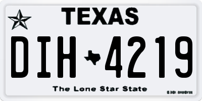 TX license plate DIH4219