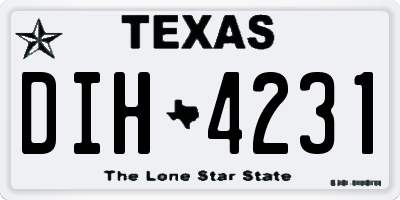 TX license plate DIH4231