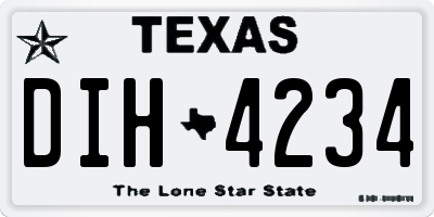 TX license plate DIH4234