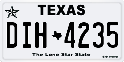 TX license plate DIH4235