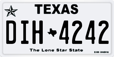 TX license plate DIH4242