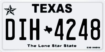 TX license plate DIH4248