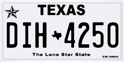 TX license plate DIH4250