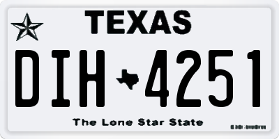 TX license plate DIH4251