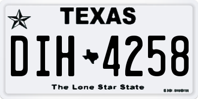 TX license plate DIH4258