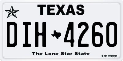 TX license plate DIH4260
