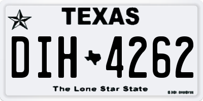 TX license plate DIH4262