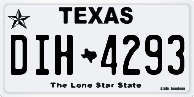 TX license plate DIH4293