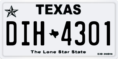 TX license plate DIH4301