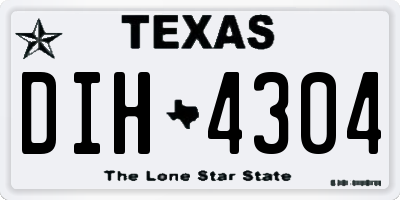 TX license plate DIH4304