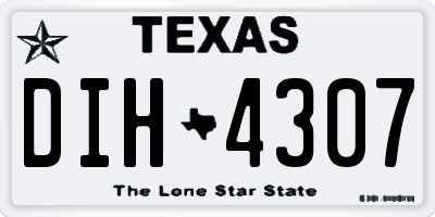 TX license plate DIH4307