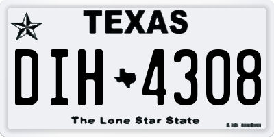TX license plate DIH4308
