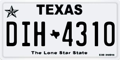 TX license plate DIH4310