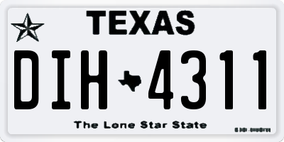 TX license plate DIH4311