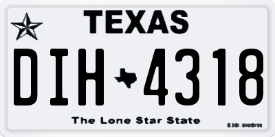 TX license plate DIH4318