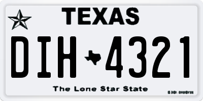 TX license plate DIH4321
